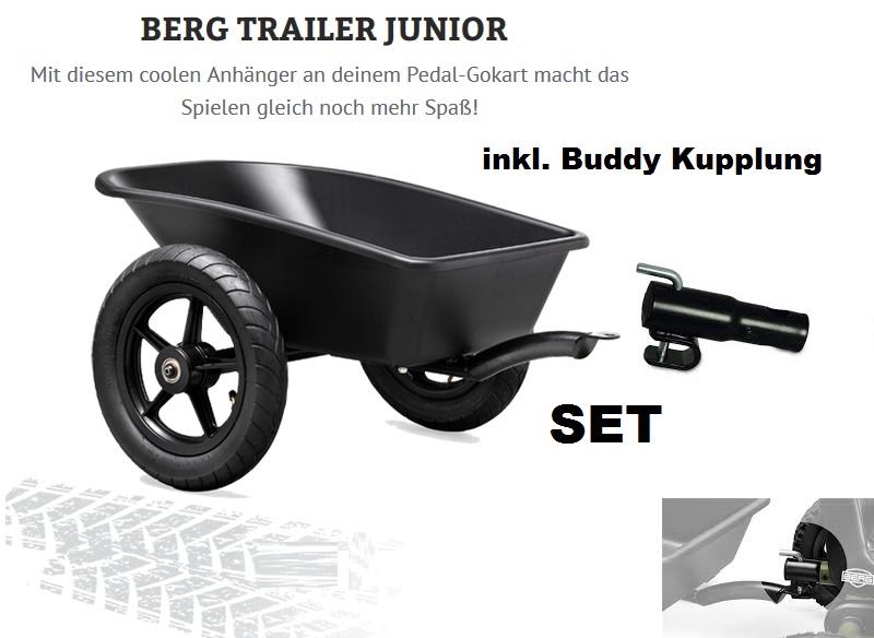 BeoGokart - BERG Junior Anhänger L mit Buddy Kupplung Set